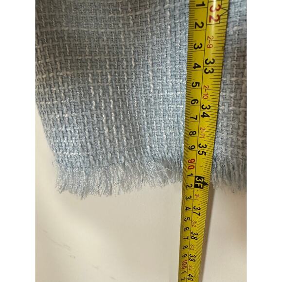 Medium Light Powder Blue Unique Tweed Mini Shift Office Siren Dress Classic Work - Picture 12 of 13